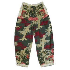 CITRON SANTA MONICA Asian dragon print barrel pants sz S
